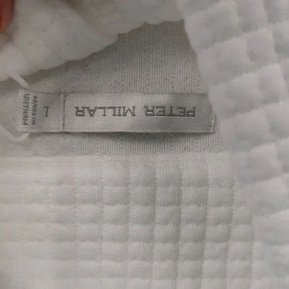 NEW Peter Millar Jacket Women L White Full Zip Flora Knit Jacquard Ryder Cup Top - Picture 13 of 16